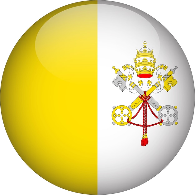Vatican City 3D Rounded Flag Button