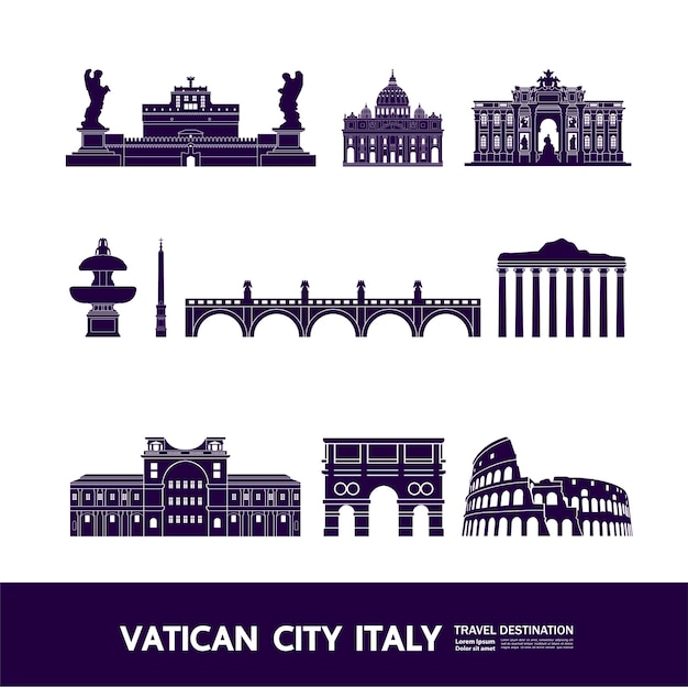 Vector vatican city italy destination grand