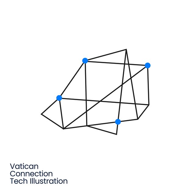 Vatican Connection Tech Technology Geometric Polygonal Logo Vector Icon Illustration