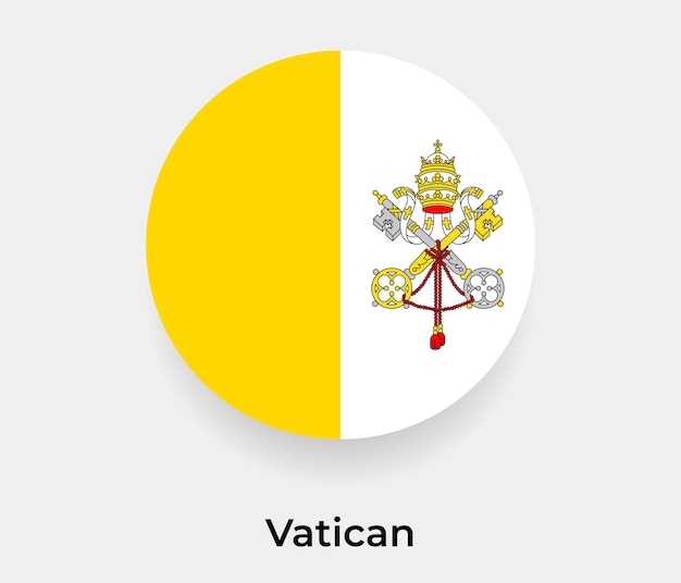 Illustrazione vettoriale dell'icona di forma rotonda del cerchio della bolla della bandiera del vaticano