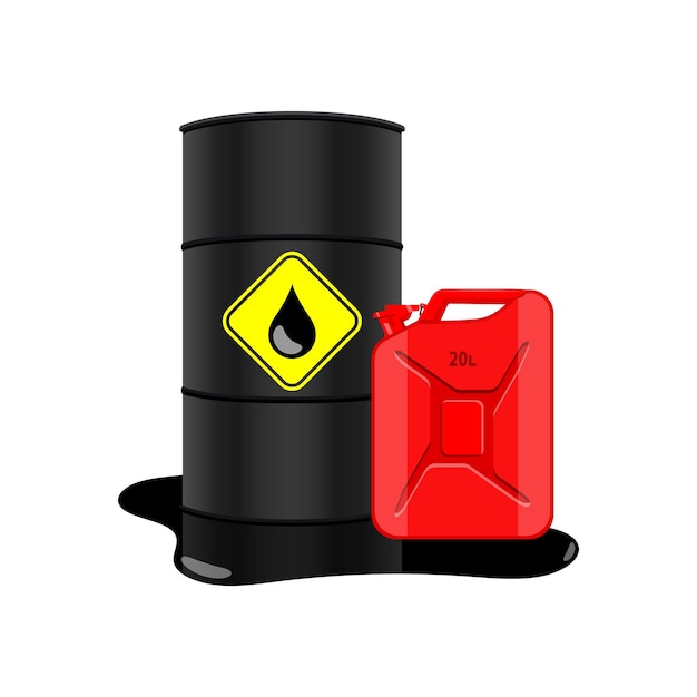 Vatpictogram en jerrycan voor benzine