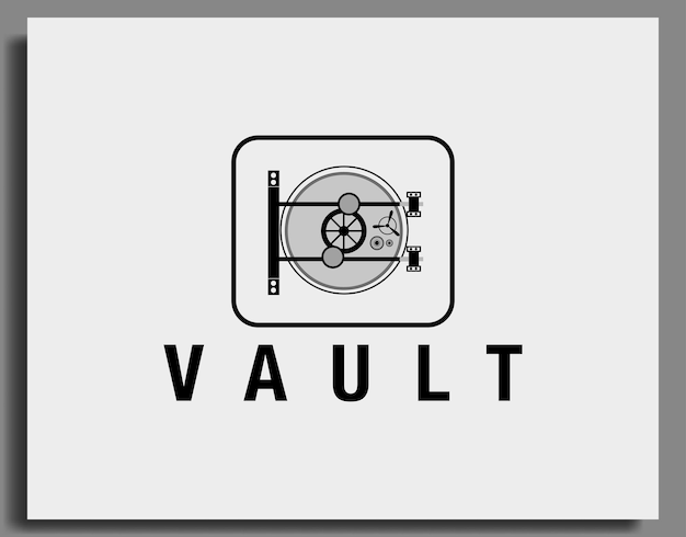 Vault logo vintage vector ontwerpsjabloon