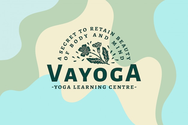 Vayoga - yoga learning center logo template testo, colore e struttura completamente modificabili