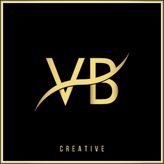 VB Creative Golden Premium Vector Later Logo Design Creatief Gouden Logo Design Moderne ontwerp
