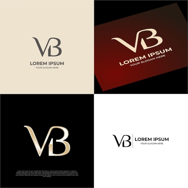 VB Initial Modern Typography Emblem Logo Template voor bedrijven