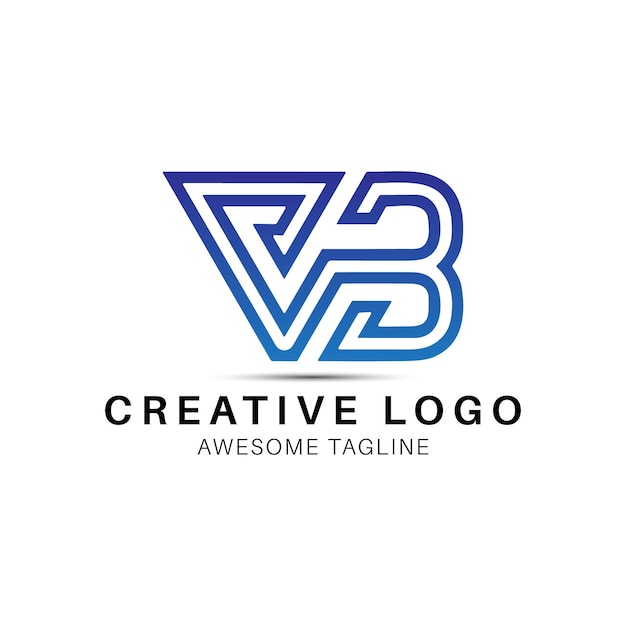 Icona di progettazione del logo della lettera vb