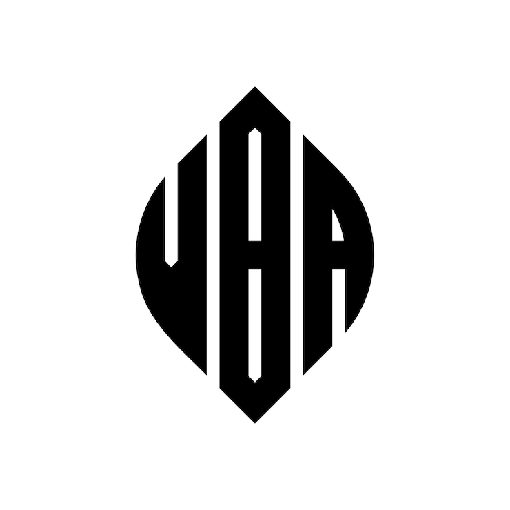 Vector vba circle letter logo design with circle and ellipse shape vba ellipse letters with typographic style the three initials form a circle logo vba circle emblem abstract monogram letter mark vector