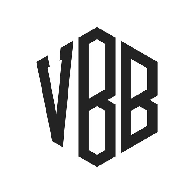 VBB ロゴ デザイン イニシャルレター VBB モノグラム ロゴ ヘクサゴン形