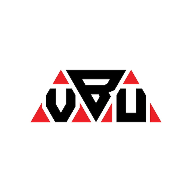 VBU triangle letter logo design with triangle shape VBU triangle logo design monogram VBU triangle vector logo template with red color VBU triangular logo Simple Elegant and Luxurious Logo VBU