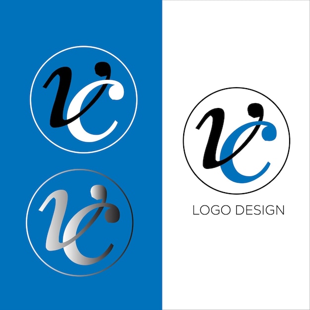 VC beginletter logo ontwerp