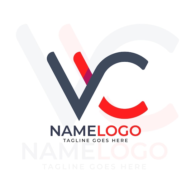 Vector vc flat logo design template