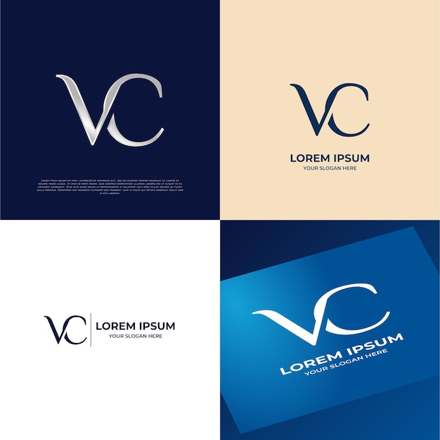 VC Initial Lettering Moderne luxe logo sjabloon voor bedrijven