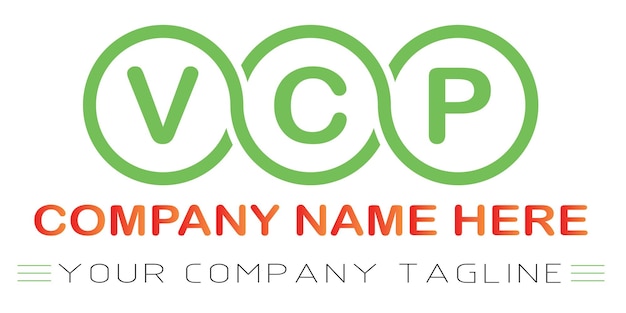 Vettore design del logo della lettera vcp