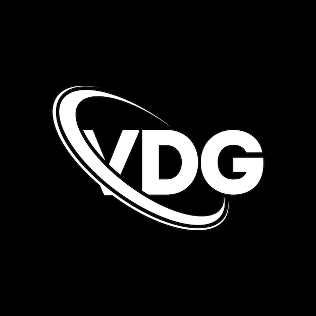ベクトル vdgのロゴ vdg文字 vdg字母 ロゴのデザイン vdgロゴは円と大文字のモノグラムでリンクされています vdgテクノロジービジネスと不動産ブランドのタイポグラフィー