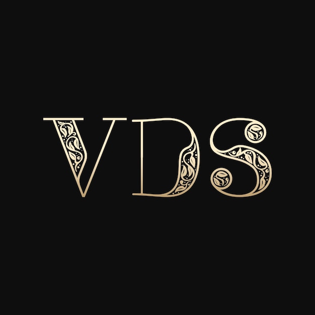 VDS Floral alphabet Alphabet v alphabet d alphabet s in floral leaves style best for fashion and