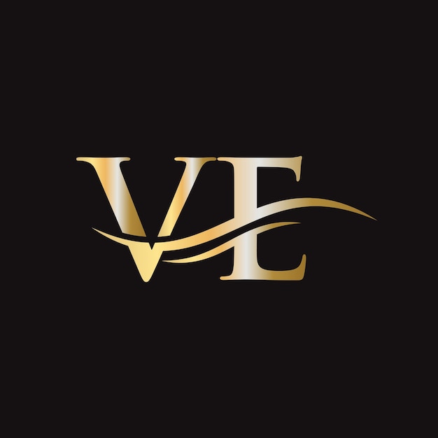 VE Letter Linked Logo for business and company identity Initial Letter VE Logo Vector Template