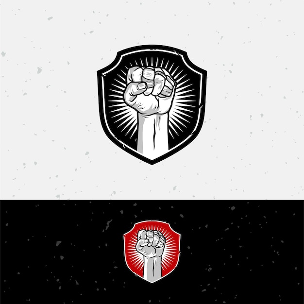 vechter hand logo vector premium
