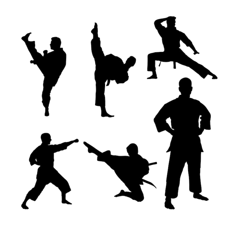Vector vechtsporten silhouet set