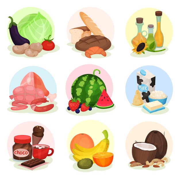 Premium Vector Vecrtor set of compositions with different products