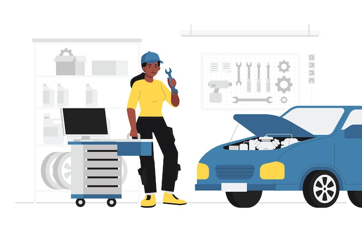 Vector vecteezy_technologywomanfocusedcharacterillustration_bk1021