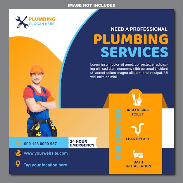 Vecter plumbing service banner template