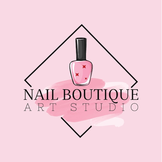 Vecteur gratuit de logo nails art studio