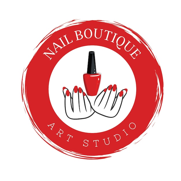 Vettore gratuito di logo nail art studio