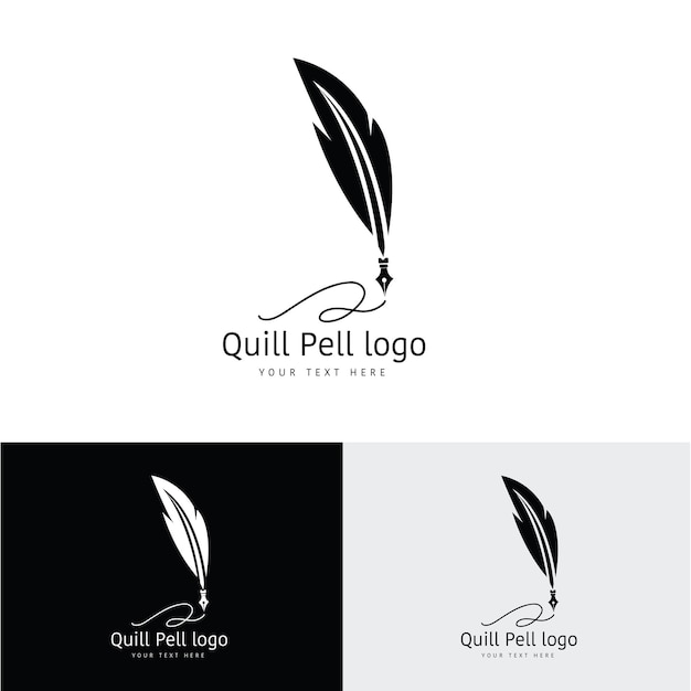 Vecteur Gratuit Modele De Logo De Stylo Plume Design