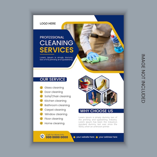 Vectoe cleaning service concept flyer design template