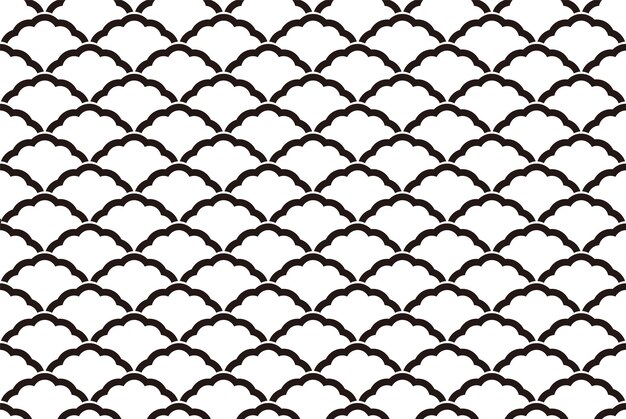 Vector vectoe japanese vintage seamless wave pattern horizontally and vertically repeatable