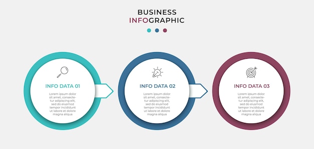 Бизнес-шаблон vectoinfographic с иконками и 3 вариантами или шагами