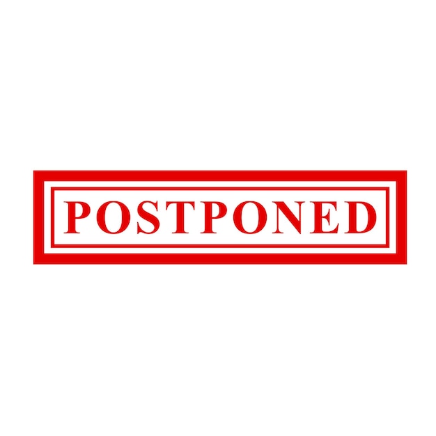 Vector 1 red rubber stamp effect postponed
