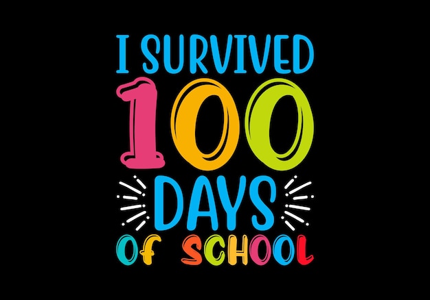 Вектор 100 дней школьного дизайна футболки