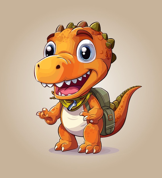 Vector 1st day of school cute Trex dinosaur