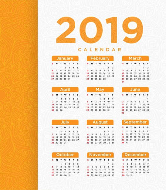 Vector vector of 2018 new year calendar template design