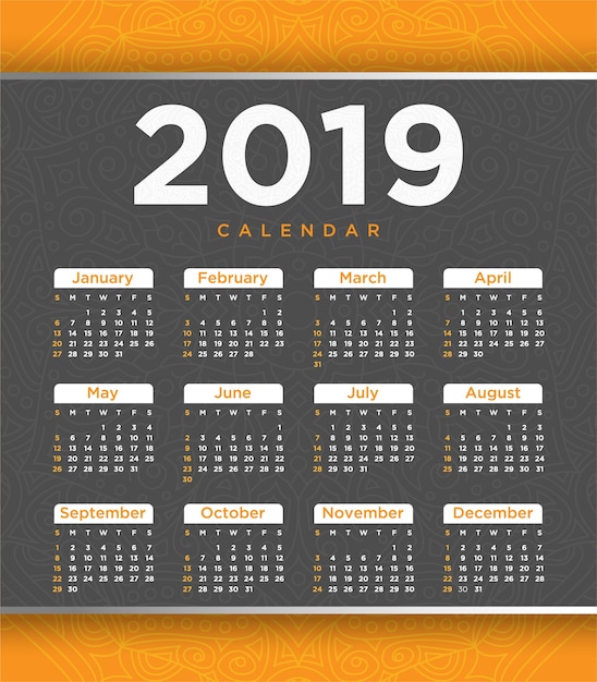 Vector of 2018 new year calendar template design
