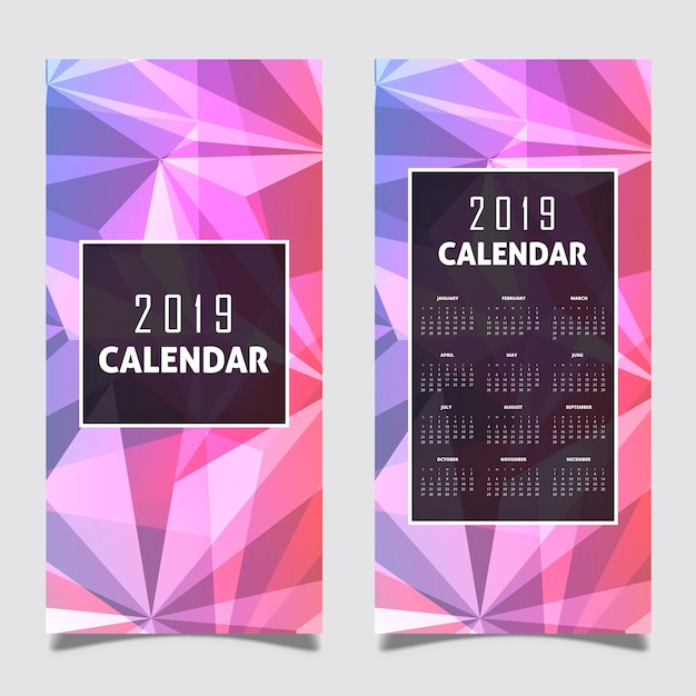 Vettore vector 2019 calendar design