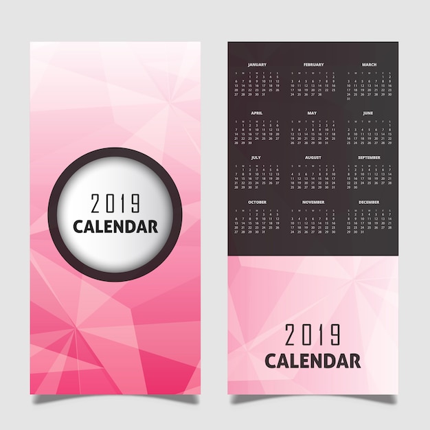 Vettore vector 2019 calendar design