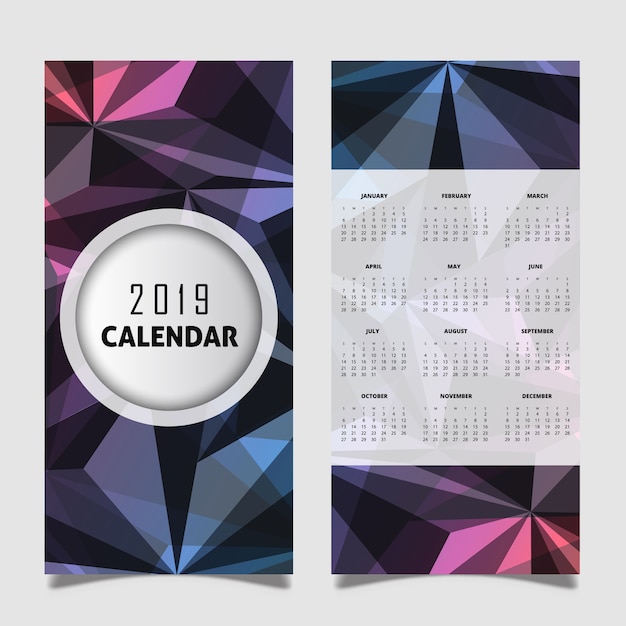 Vector vector 2019 calendar design