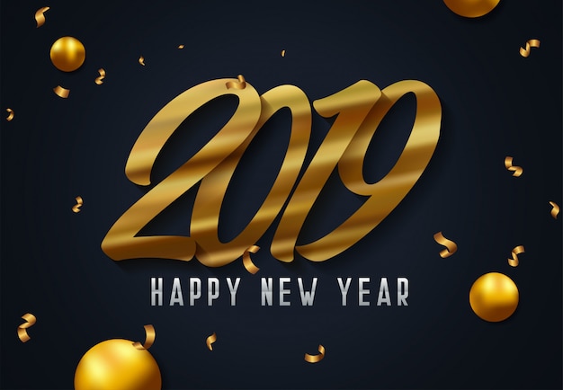 vector 2019 new year black background 