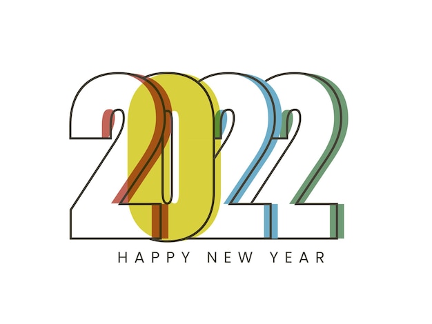 Premium Vector | Vector 2022 happy new year font on white background.