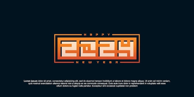 Вектор 2023-2024 шаблон дизайна текста логотипа празднования подходит для баннерного плаката веб-сайта или поздравительной открытки