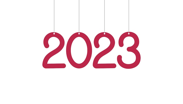 Vector 2023 nieuwe jaarnummers kleur van het jaar 2023 viva magenta illustratie
