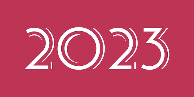 Vector 2023 nieuwjaarsbanner Viva Magenta 181750 kleur van het jaar 2023 Viva magenta trendy achtergrond en 2023 tekst in witte kleur