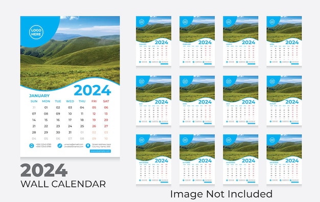 Vector 2024 calendar design template