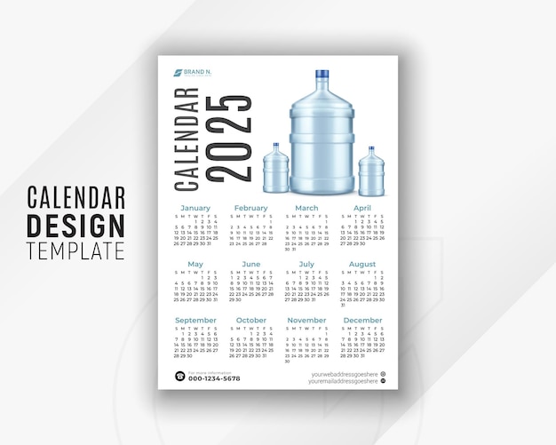 Vector 2024 kalender ontwerpsjabloon voor gelukkig nieuwjaar planner