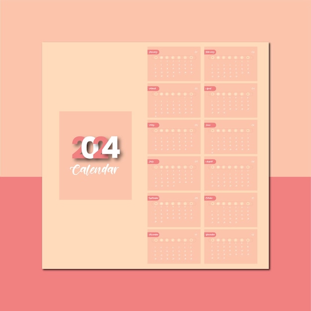 Vector 2024 monthly colander template