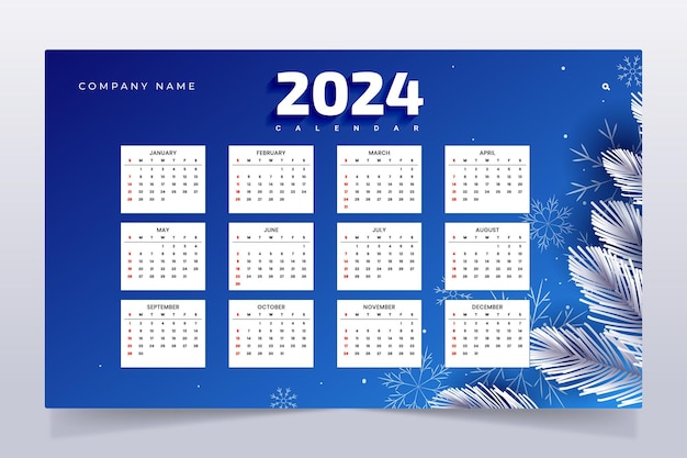 vector 2024 new year calender