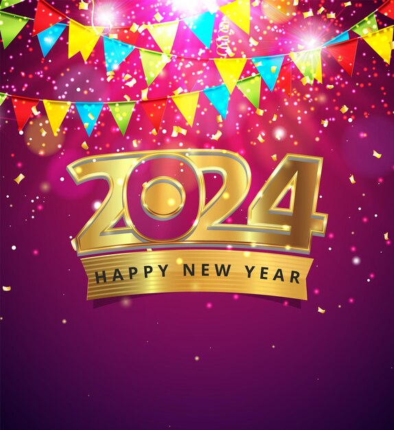 Vector 2024 new year template