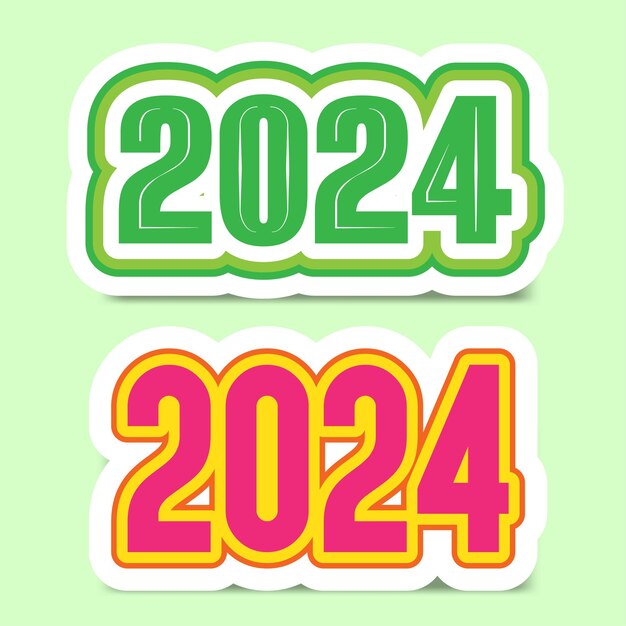 Vector vector 2024 sticker set collection